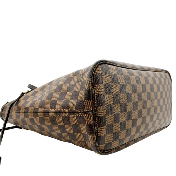 LOUIS VUITTON Neverfull MM Damier Ebene Tote Bag Brown