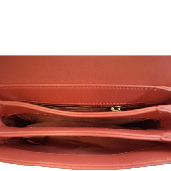 CHANEL Top Handle Quilted Leather Shoulder Bag Red