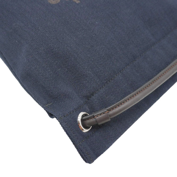 HERMES Aline Grooming Swift Canvas Backpack Bag Navy Blue
