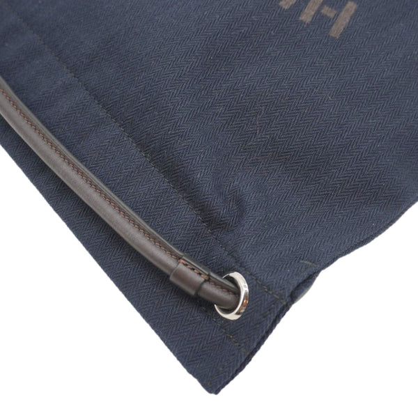 HERMES Aline Grooming Swift Canvas Backpack Bag Navy Blue