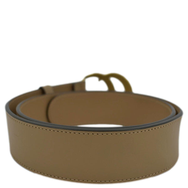 GUCCI Double G Buckle Leather Belt Size 80.32 Tan 400593