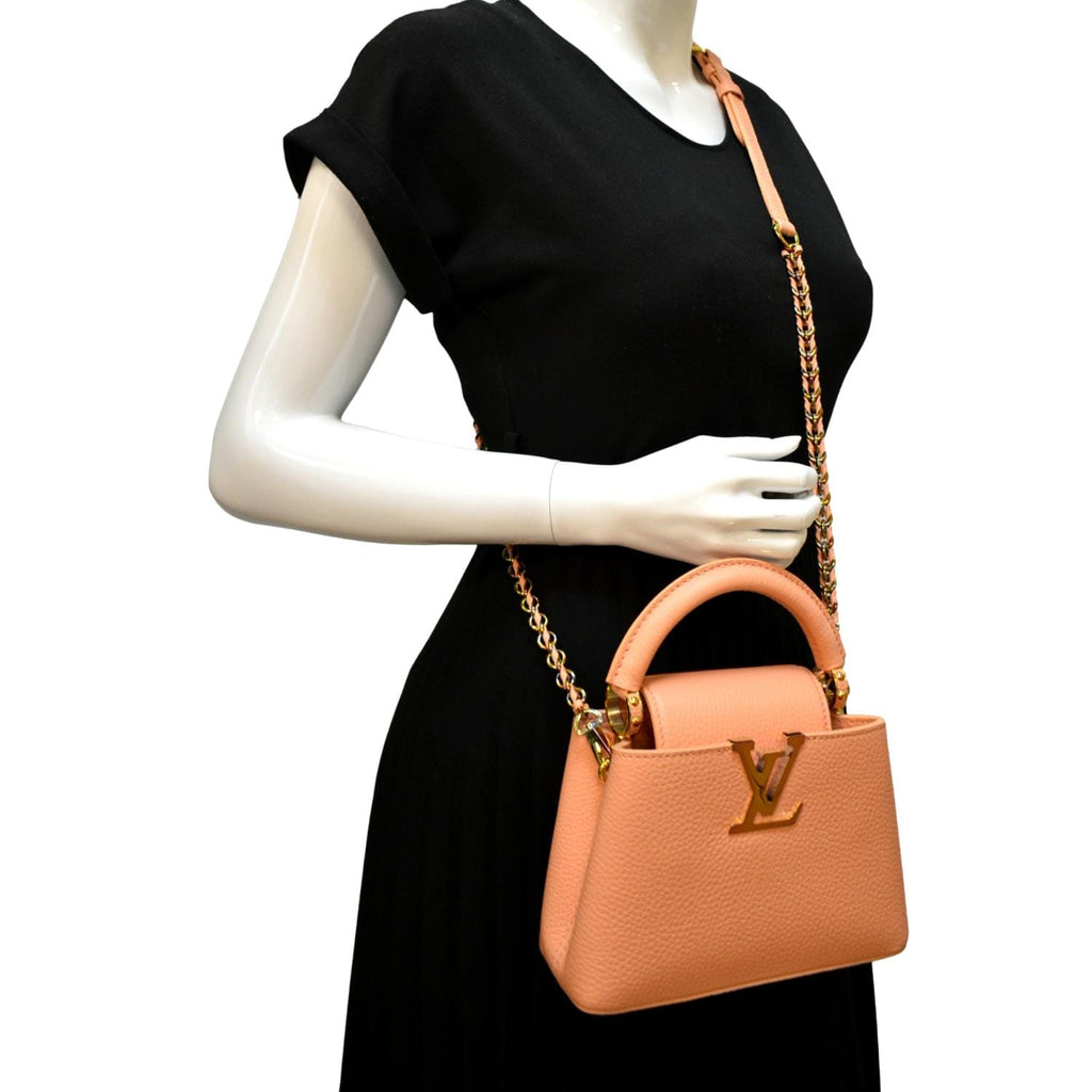 Capucines Mini Bag Luxury - Ramadan Gift Idea - Taupe - Leather and Python, Women