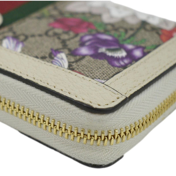 GUCCI Ophidia Flora Web GG Continental Supreme Canvas Wallet Beige 523154