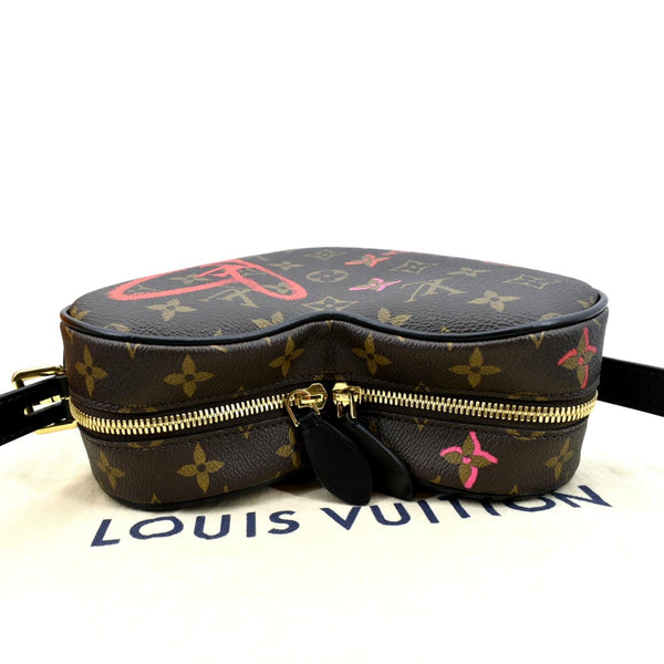 LOUIS VUITTON Sac Coeur Heart Monogram Canvas Crossbody Bag Brown