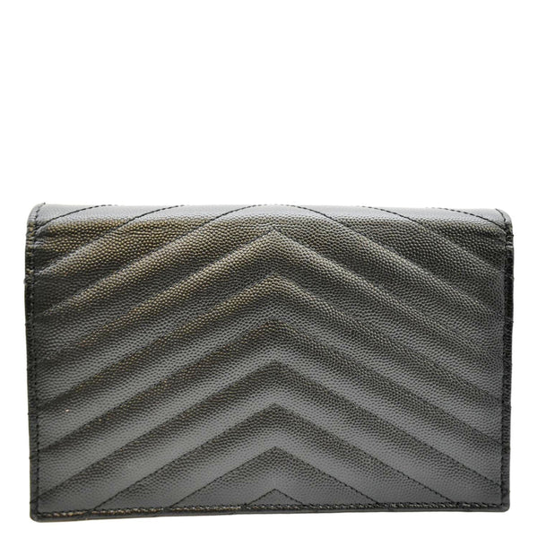 YVES SAINT LAURENT Cassandre Matelasse Chain Wallet Crossbody Bag Black