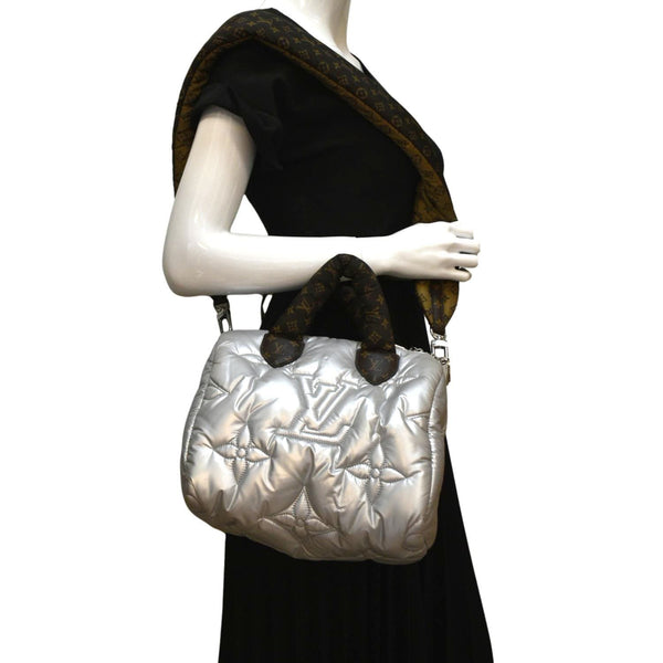 LOUIS VUITTON Speedy Bandouliere 25 Econyl Nylon Pillow Shoulder Bag Silver