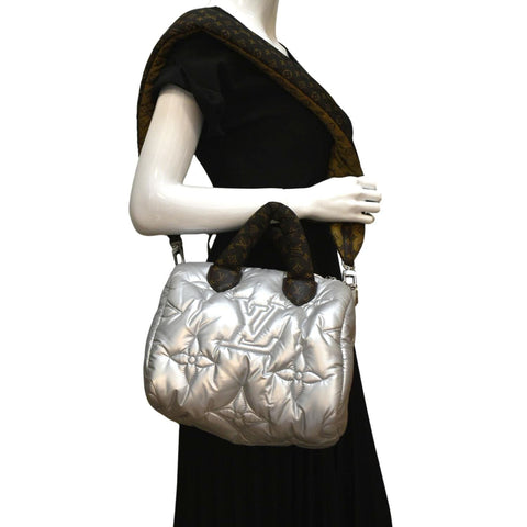 LOUIS VUITTON Speedy Bandouliere 25 Econyl Nylon Pillow Shoulder Bag Silver