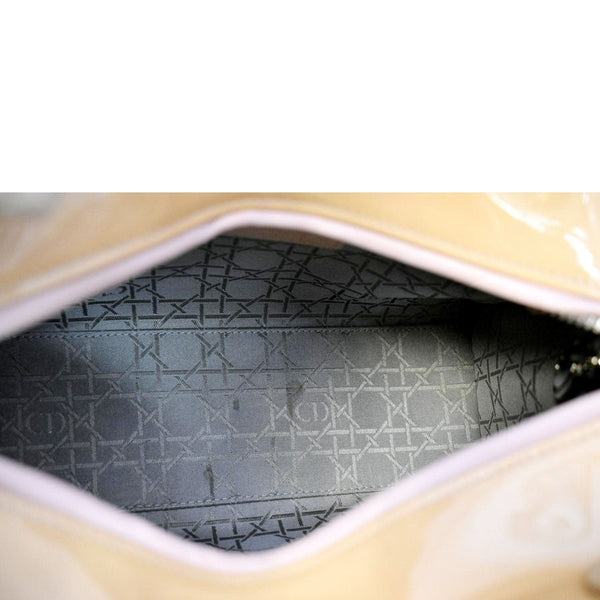 CHRISTIAN DIOR Medium Lady Dior Cannage Lambskin Leather Shoulder Bag Yellow