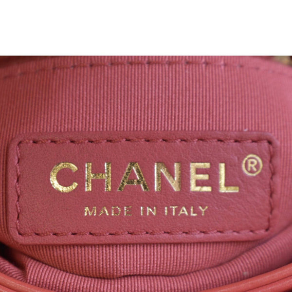 CHANEL Top Handle Quilted Leather Shoulder Bag Red