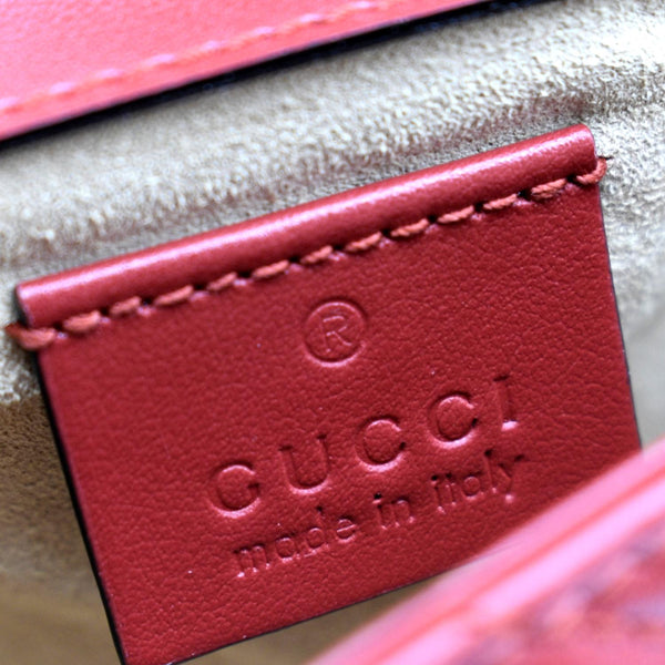 GUCCI GG Marmont Super Mini Matelasse Leather Crossbody Bag Red 476433