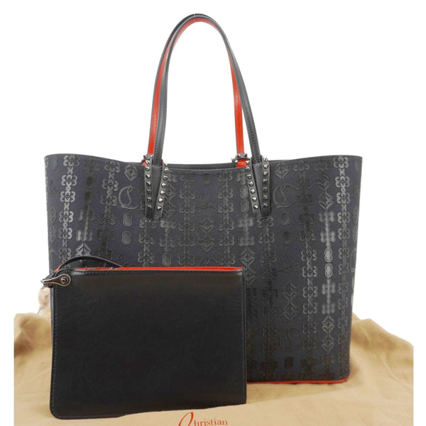 CHRISTIAN LOUBOUTIN Cabata Leather Tote Bag Navy Blue