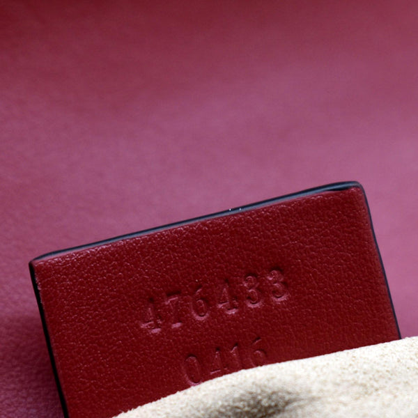 GUCCI GG Marmont Super Mini Matelasse Leather Crossbody Bag Red 476433