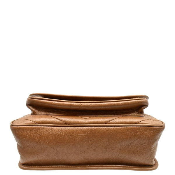 YVES SAINT LAURENT Niki Medium Leather Crossbody Bag Dark Brown