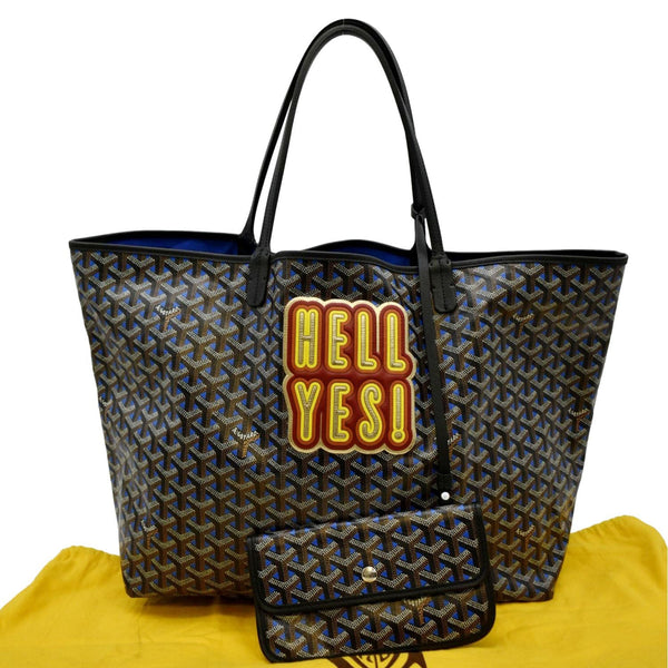 GOYARD Hell Yes Canvas Tote Shoulder Bag Blue