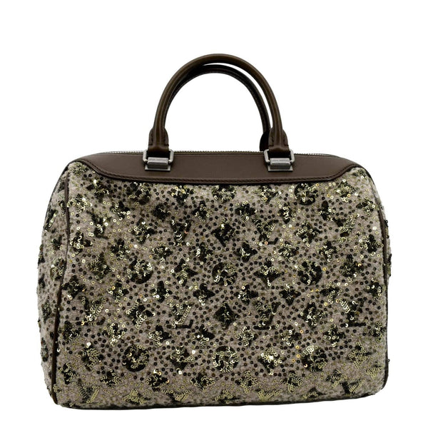 LOUIS VUITTON Speedy Sunshine Express 30 Monogram Sequin Satchel Bag Khaki