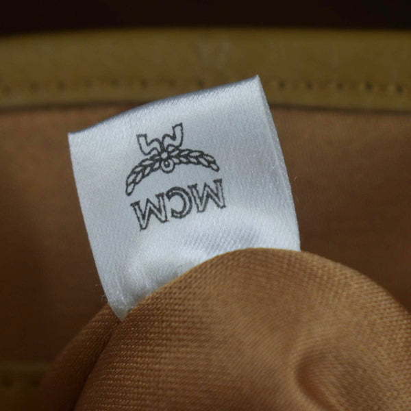 MCM Stark Studded Visetos Canvas Backpack Cognac