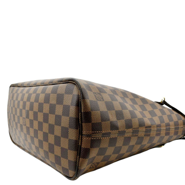 LOUIS VUITTON Neverfull MM Damier Ebene Tote Bag Brown