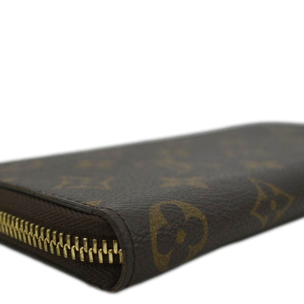 LOUIS VUITTON Clemence Monogram Canvas Zippy Wallet Brown