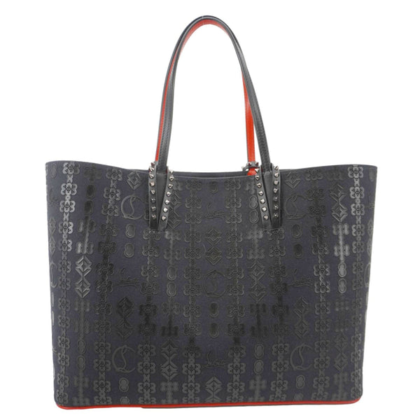 CHRISTIAN LOUBOUTIN Cabata Leather Tote Bag Navy Blue
