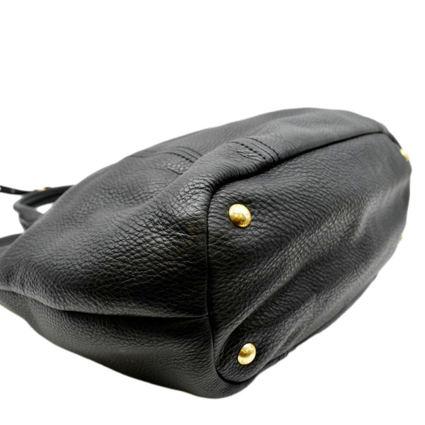 PRADA Vitello Daino Large leather Tote Shoulder Bag Black