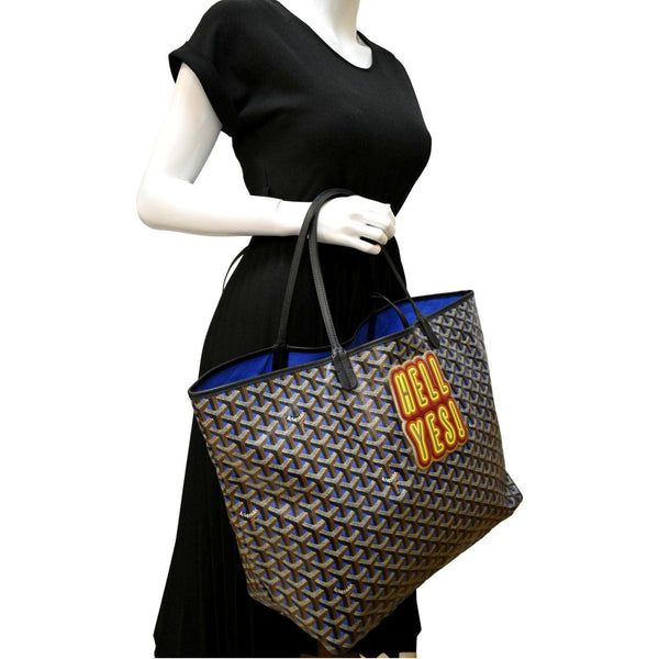 GOYARD Hell Yes Canvas Tote Shoulder Bag Blue