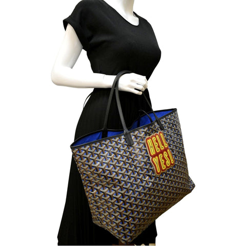 GOYARD Hell Yes Canvas Tote Shoulder Bag Blue