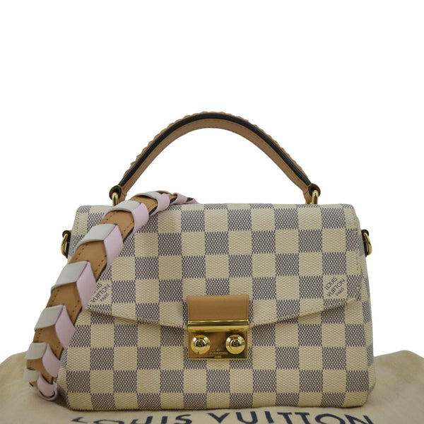 LOUIS VUITTON Croisette Damier Azur Satchel Crossbody Bag White