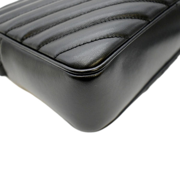 YVES SAINT LAURENT Lou Chevron Leather Camera Crossbody Bag Black