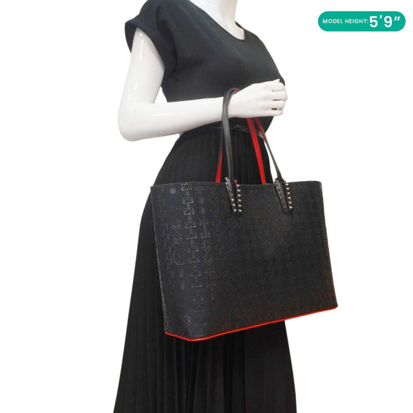 CHRISTIAN LOUBOUTIN Cabata Leather Tote Bag Navy Blue