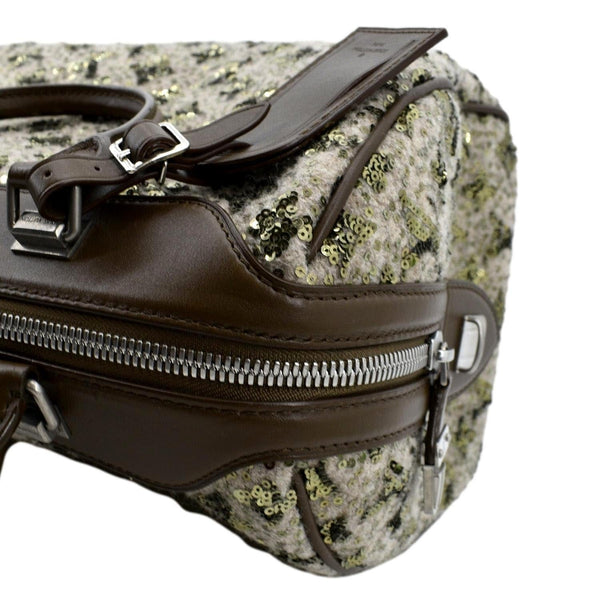 LOUIS VUITTON Speedy Sunshine Express 30 Monogram Sequin Satchel Bag Khaki