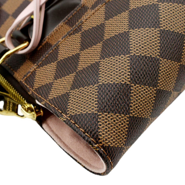 LOUIS VUITTON Caissa PM Damier Ebene Tote Shoulder Bag Rose Ballerine