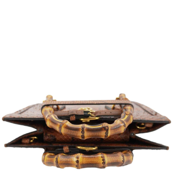 GUCCI Diana Small Snakeskin Leather Tote Bag Orange 660195