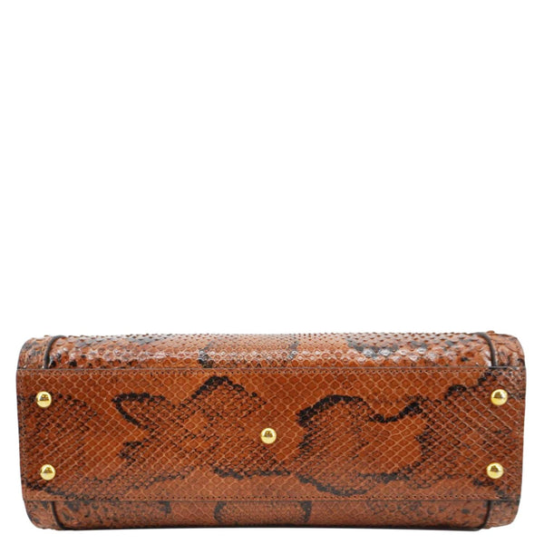 GUCCI Diana Small Snakeskin Leather Tote Bag Orange 660195