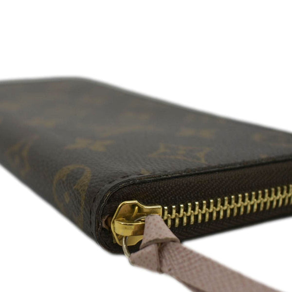 LOUIS VUITTON Clemence Monogram Canvas Zippy Wallet Brown