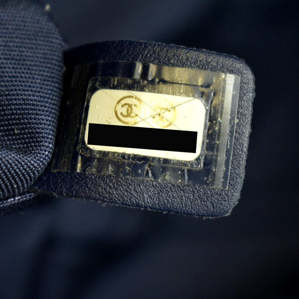 CHANEL Mini Rectangular Flap Chevron Leather Crossbody Bag Navy Blue