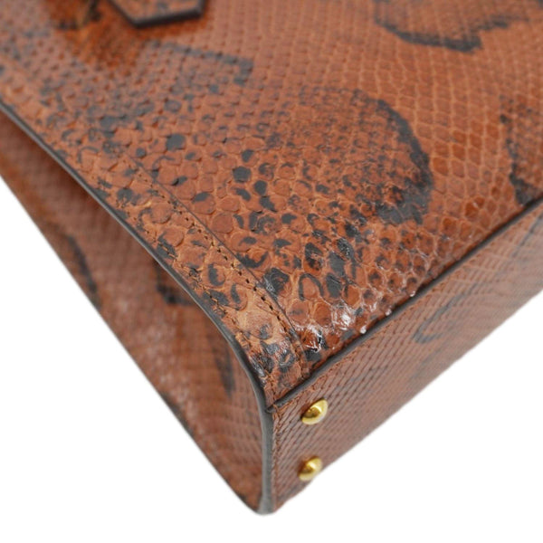 GUCCI Diana Small Snakeskin Leather Tote Bag Orange 660195