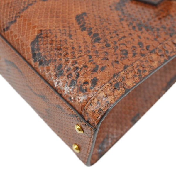 GUCCI Diana Small Snakeskin Leather Tote Bag Orange 660195