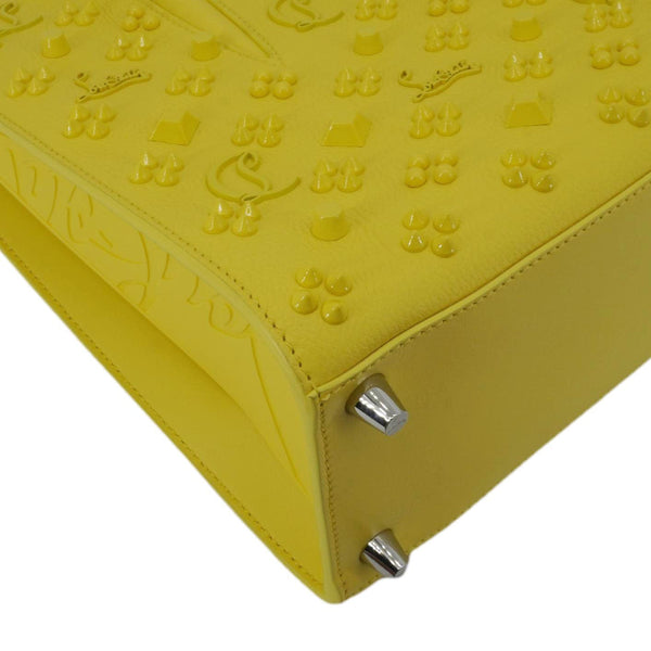 Christian Louboutin Paloma Medium Yellow Tote Bag – Base with Metal Feet