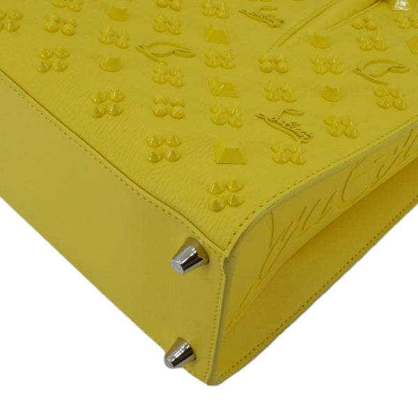 Christian Louboutin Paloma Medium Yellow Tote Bag - Studded Bottom Detail
