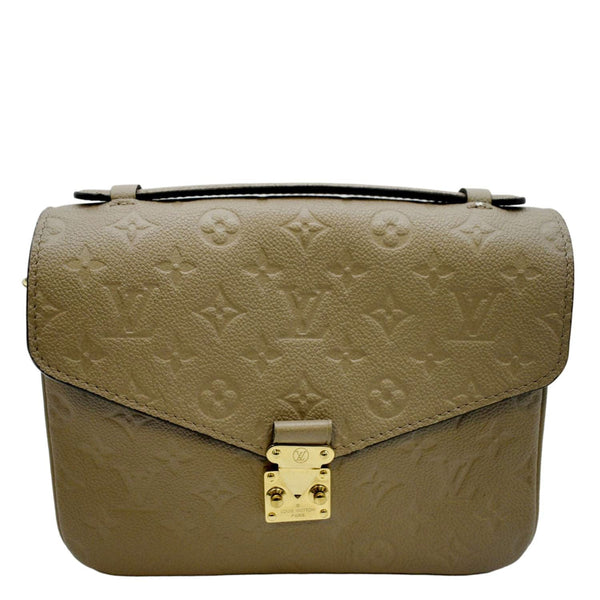 LOUIS VUITTON Women Metis Pochette Empreinte Leather Crossbody Bag Taupe