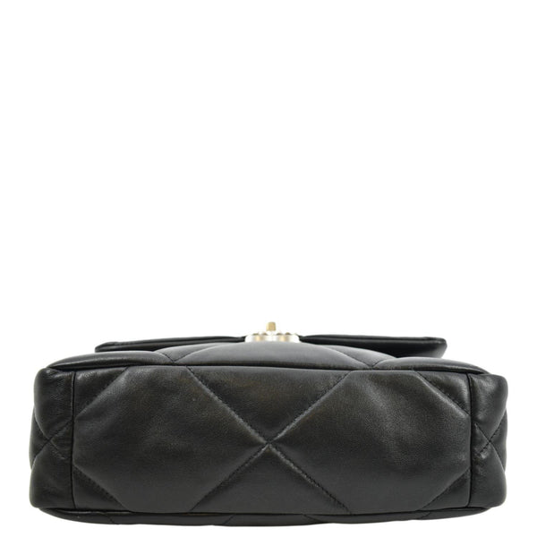 CHANEL 19 Small Flap Quilted Lambskin Leather Shoulder Bag Black