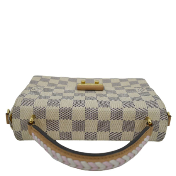 LOUIS VUITTON Croisette Damier Azur Satchel Crossbody Bag White