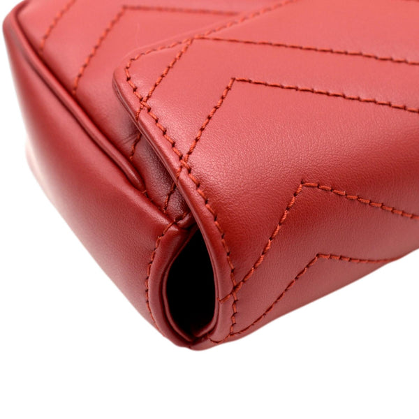 GUCCI GG Marmont Super Mini Matelasse Leather Crossbody Bag Red 476433