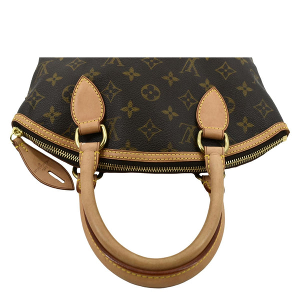 LOUIS VUITTON Lockit Vertical PM Monogram Canvas Tote Bag Brown