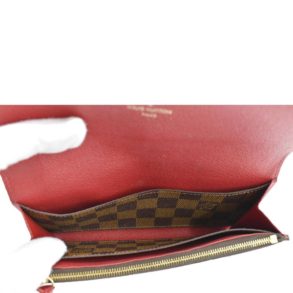 LOUIS VUITTON Emilie Damier Ebene Wallet Brown