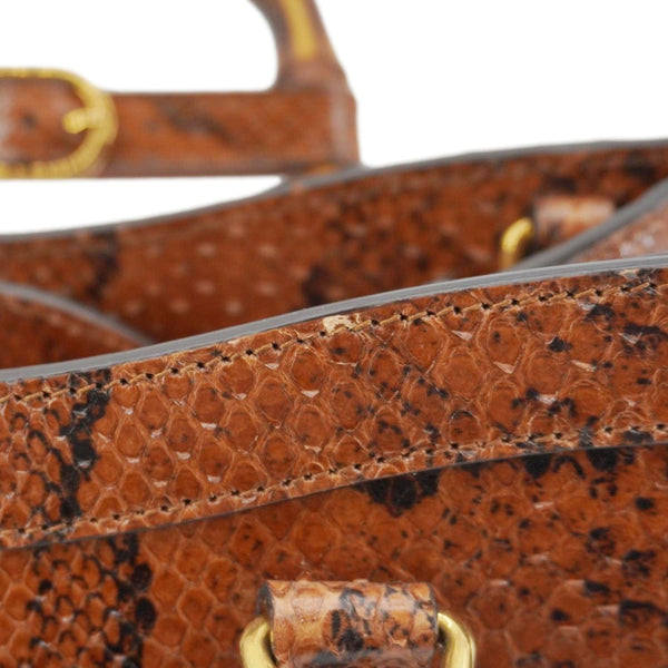 GUCCI Diana Small Snakeskin Leather Tote Bag Orange 660195
