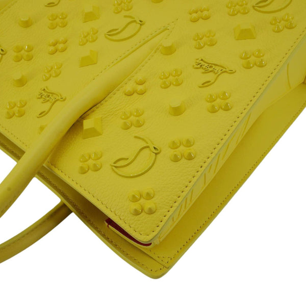 Christian Louboutin Paloma Medium Yellow Tote Bag - Edge Detail
