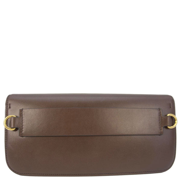 VALENTINO Loco V Logo Leather Messenger Bag Brown