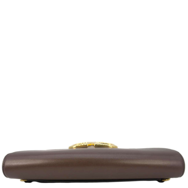 VALENTINO Loco V Logo Leather Messenger Bag Brown