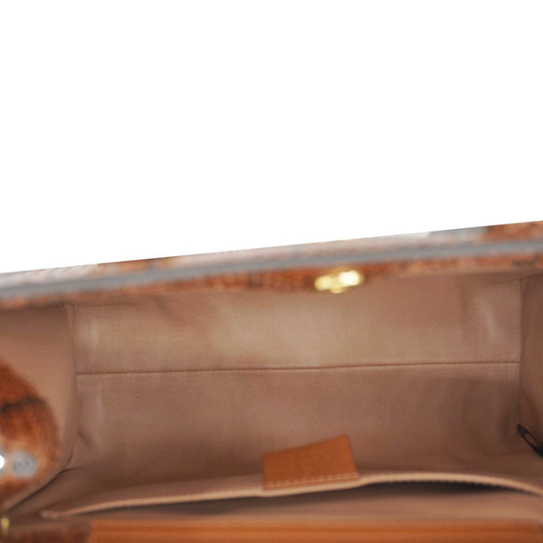 GUCCI Diana Small Snakeskin Leather Tote Bag Orange 660195